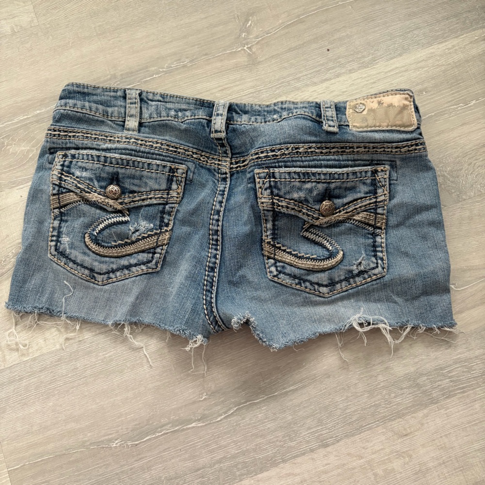 Shorts cut from a pair of bootleg jeans